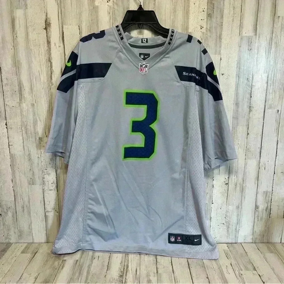 Seattle Seahawks Russell Wilson #3 RARE Nike NFL Jersey XLARGE GRAY/BLUE - Picture 1 of 8